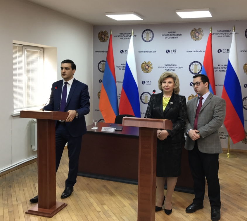 The memorandum of cooperation between Arman Tatoyan and the Commissioner for Human Rights of the Russian Federation has been signed 