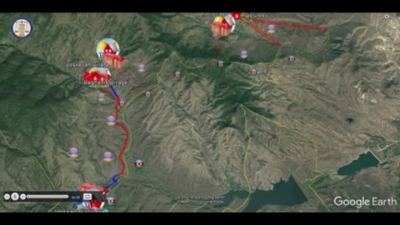 The results of the fact-finding missions conducted in borderline villages of Tavush Province were marked on a map with Google Earth