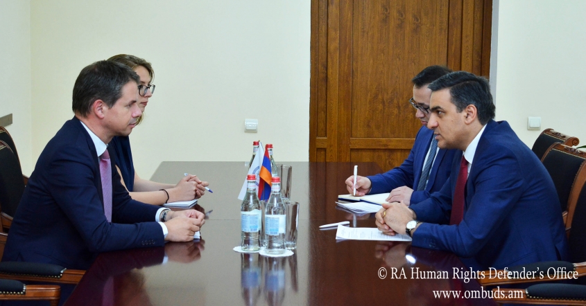 The Human Rights Defender received the Ambassador Extraordinary and Plenipotentiary of France to Armenia