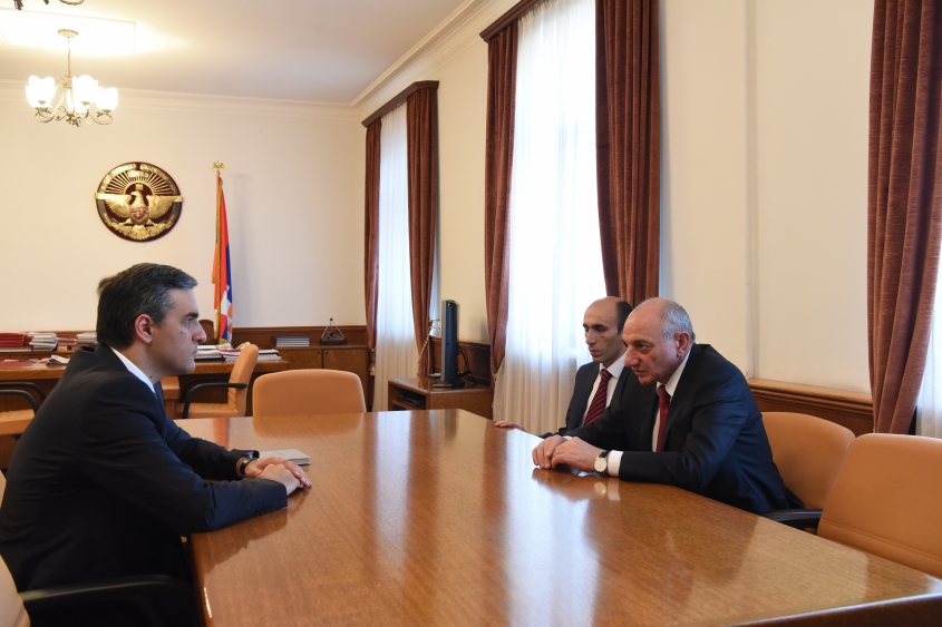 The Human Rights Defender Arman Tatoyan had a working meeting with the President of Artsakh Bako Sahakyan